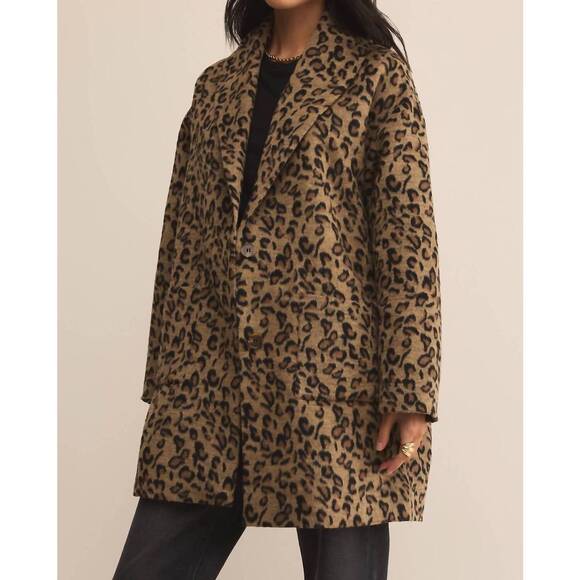 NEW Z SUPPLY lennon animal coat in brown - Picture 4 of 5